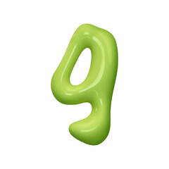 letter G. letter g sign green color. Realistic 3d design in cartoon liquid paint style. Isolated on white background. vector illustration