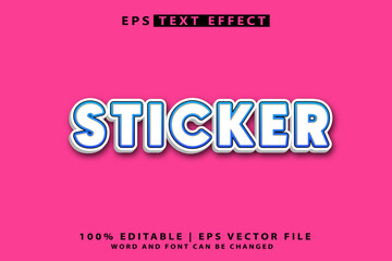 sticker editable 3D text effect