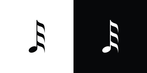 Modern and elegant E initials music logo design - obrazy, fototapety, plakaty