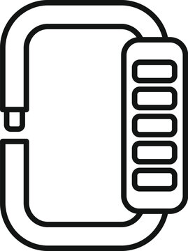 black and white carabiner clip outline clip art preview