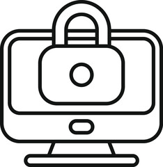 Lock online secure icon outline vector. Hacker software. Insurance protection