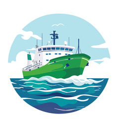 Green shipping in the sea, future city, green finance container cargo ship, esg, LNG ship, esg, sustainability, supply chain, supply chain management, green economy, green transport