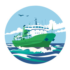 Green shipping in the sea, future city, green finance container cargo ship, esg, LNG ship, esg, sustainability, supply chain, supply chain management, green economy, green transport