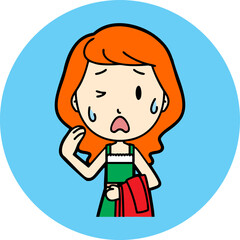 High quality vector illustration of a girl in heat