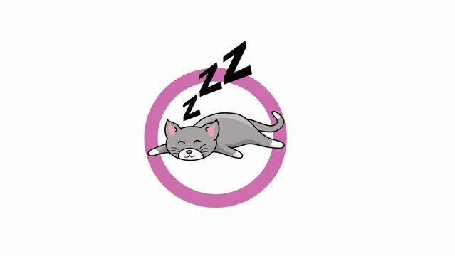 loading sleepy cat animation perfect for video template, etc