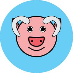 High quality vector illustration of pig's head