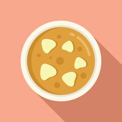 Savory gastronomy icon flat vector. Eat food dish. Cook plate gourmet