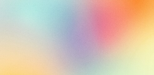 Pink orange yellow blue abstract grainy poster background vibrant color wave dark noise texture cover header design