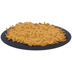 Mie Goreng Fried Noodle Illustration Vector