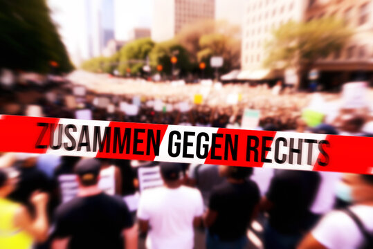 Ein Demonstration gegen Rechts