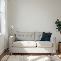 modern living room with white sofa
