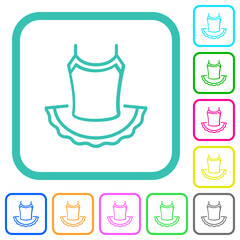 Ballet dress outline vivid colored flat icons © botond1977