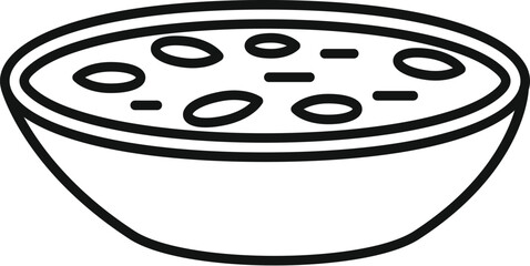 Cream soup food icon outline vector. Cooking dish menu. Vegetable dinner