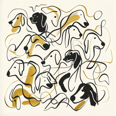 Whimsical Canine Frolics, Editorial Illustration