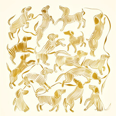 Whimsical Canine Frolics, Editorial Illustration