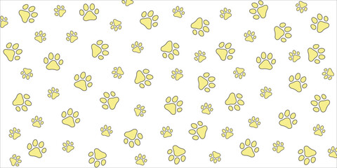 Background with paw print. Vector cat's or dog's paw print on white background.