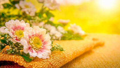Obraz na płótnie Canvas flower on a wooden table