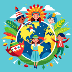 Obraz na płótnie Canvas Pan American Day Vector illustration
