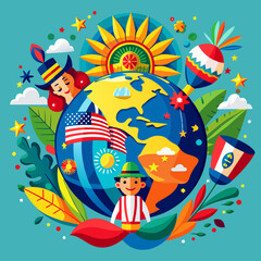 Pan American Day Vector illustration