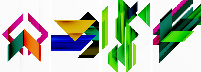 Triangle poster abstract background set for wallpaper, business card, cover, poster, banner, brochure, header, website