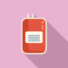 Blood package icon flat vector. Patient care clinic. Body general diagnostic