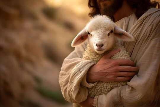Jesus Christ recovered the lost sheep carrying it in arms.