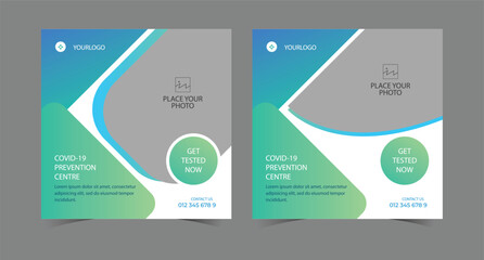 Medical health clinic template for social media post vector template. Medical social media post template. Medical social media banner or square social media post banner. 