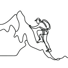 Climber in a line drawing style
