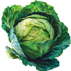 Obraz premium Cabbage clipart isolated on white background