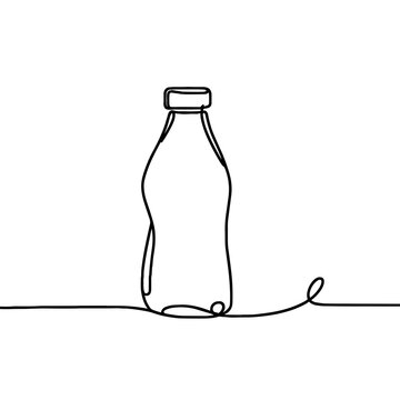 recommend clip art: Bottle in a line drawing style