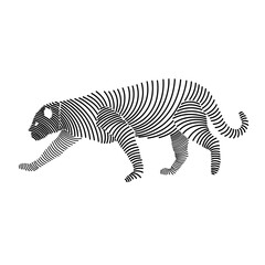 Fototapeta na wymiar Simple line art illustration of a leopard 1
