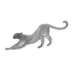 Fototapeta na wymiar Simple line art illustration of a leopard 3