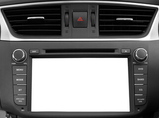 transparent space of navigation display and silver multimedia system control button