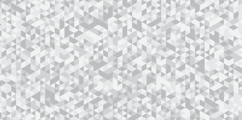 Abstract geometric white and gray cube background. seamless mosaic and low polygon triangle texture wallpaper. Triangle shape retro wall grid pattern geometric ornament tile vector square element.