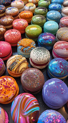 Fototapeta na wymiar Exquisite Macarons in Trendy Pastel Shades