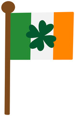St Patricks Day Clover Flag