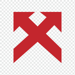 Red Four Arrow Icon. Vector Illustration. EPS file 447.