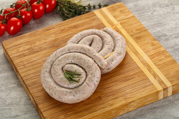 Natural spiral sausage for grill
