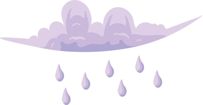 Purple cloud sky silhouette with rain drops