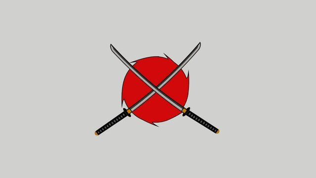 katana sword for samurai animation video . japanese sword traditional icon motion graphic design
