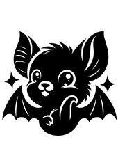 Baby Bat SVG, Baby Bat Silhouette SVG Vector