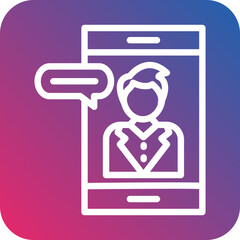 Smartphone Meeting Icon Style