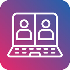 Meeting on Laptop Icon Style