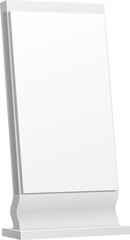 3D outdoor stand display mockup for advertising or information board, vector ad billboard. Isolated white vertical poster display or POS screen stand, advertising or exhibition display mock up