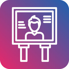 Billboard Man Icon Style