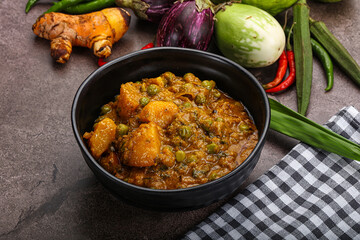 Indian traditional cuisine Aloo mutter