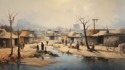 Village Oil Painting