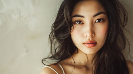 Close-up studio portrait of a beautiful glamour woman's face - Powered by Adobe