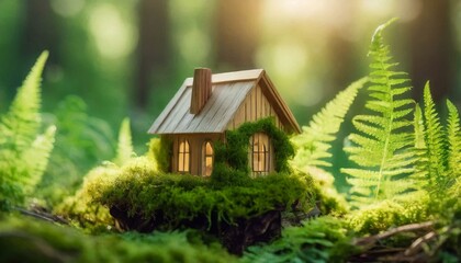 Sustainable Sanctuary: Embracing Eco-Friendly Living with a Miniature Wooden House in Nature's Embrace"