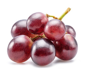 Cluster of red table grape isolated on white background.